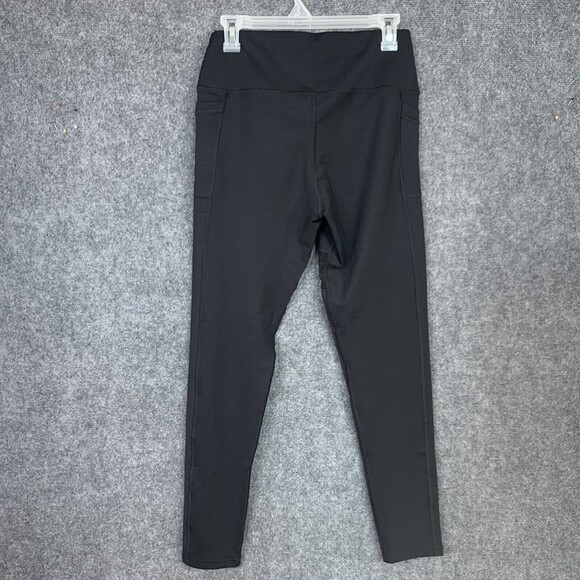 Lilium Active Black Yoga Stretch Pants Women XL Pockets & Mesh Inserts - Picture 9 of 10